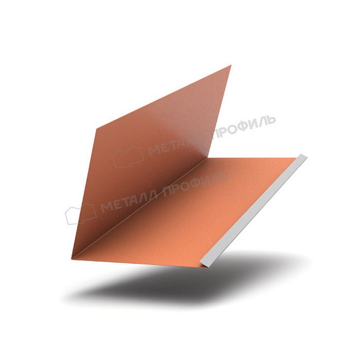 Купить планка примыкания верхняя к трубе fastclick viking mp-e 0,5 мм (250*240) (2м) коричневая медь
