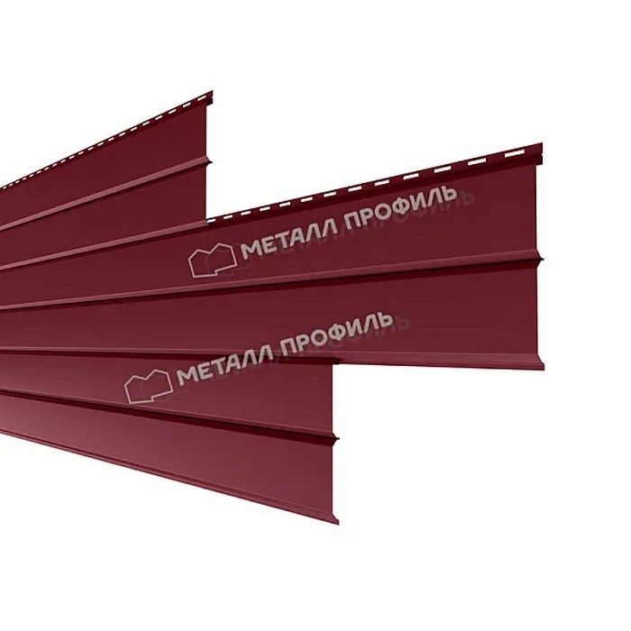 Купить металлический сайдинг металлпрофиль l-брус xl (14*335) norman 0,5 мм красное вино
