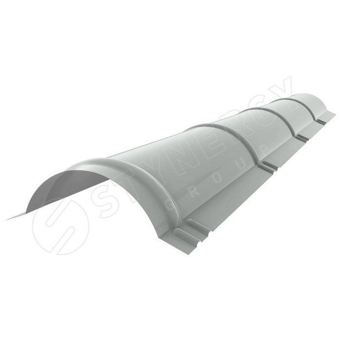 Купить конек стинержи полукруглый r110 ре 0,45 мм (2м) белый алюминий