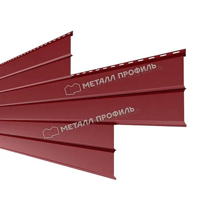 Купить металлический сайдинг металлпрофиль l-брус xl (14*335) norman 0,5 мм коричнево-красный