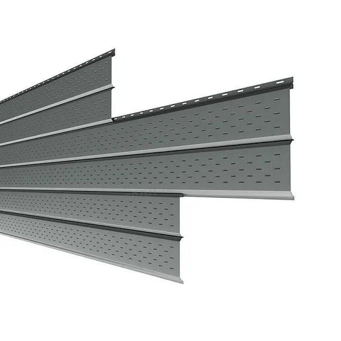 Купить металлический софит металлпрофиль l-брус xl (14*335) pe 0,45мм мышиный