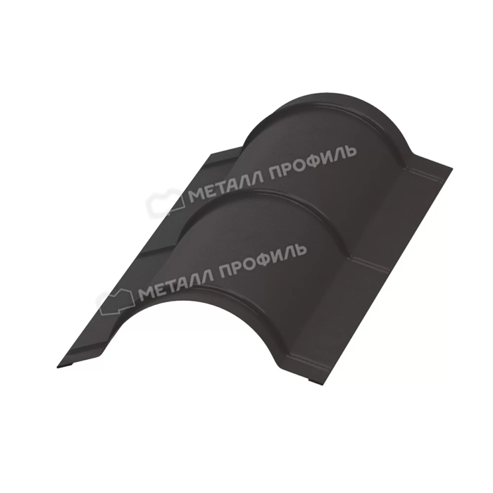 Купить конек металлпрофиль полукруглый r110 viking mp e 0,5 мм   серо-коричневый