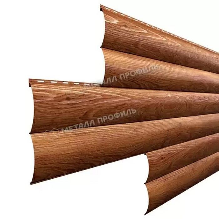 Купить металлический сайдинг металлпрофиль woodstock (28*330) ecosteel текстурированный 0,5 мм 