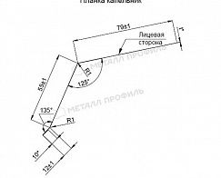 Купить планка металлпрофиль капельник agneta 0.5 мм 79х55 (2м)