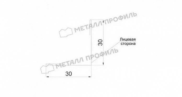 Купить планка металлпрофиль угла наружного ecosteel 0.5 мм 30х30 (2м)