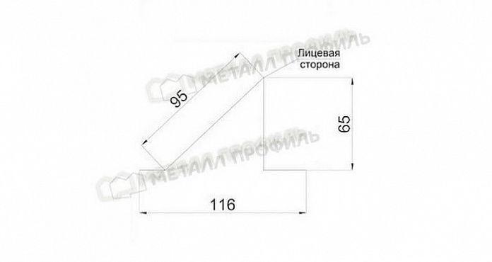 Купить планка металлпрофиль снегозадержателя viking mp 0,45 мм (95*65)  (2м)