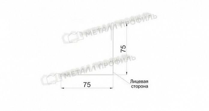Планка Металлпрофиль угла наружного Ecosteel 0.5 мм 75х75 (2м) Купить планка металлпрофиль угла наружного ecosteel 0.5 мм 75х75 (2м)