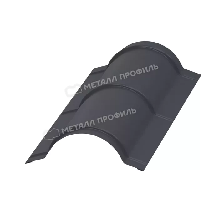Купить конек металлпрофиль полукруглый r110 norman 0,5 мм  серый графит