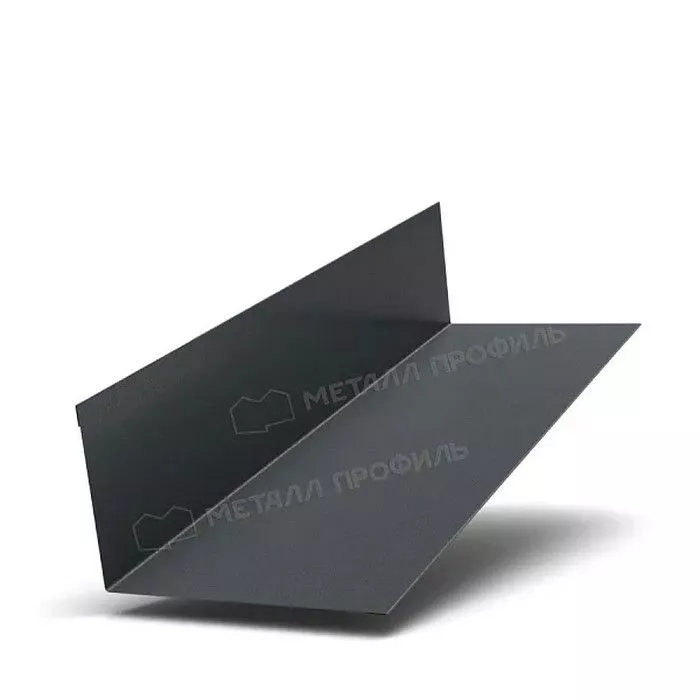 Купить планка металлпрофиль примыкания верхняя viking mp e 0,5 мм 250х147 (2м) 												 мокрый асфальт 