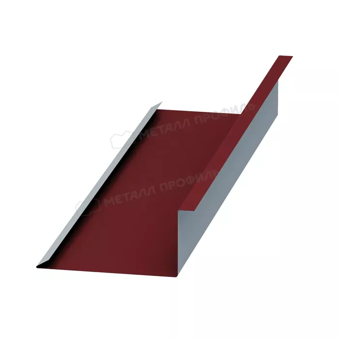 Купить планка металлпрофиль примыкания нижняя norman 0,5 мм 122х250 (2м) 		 красный насыщенный
