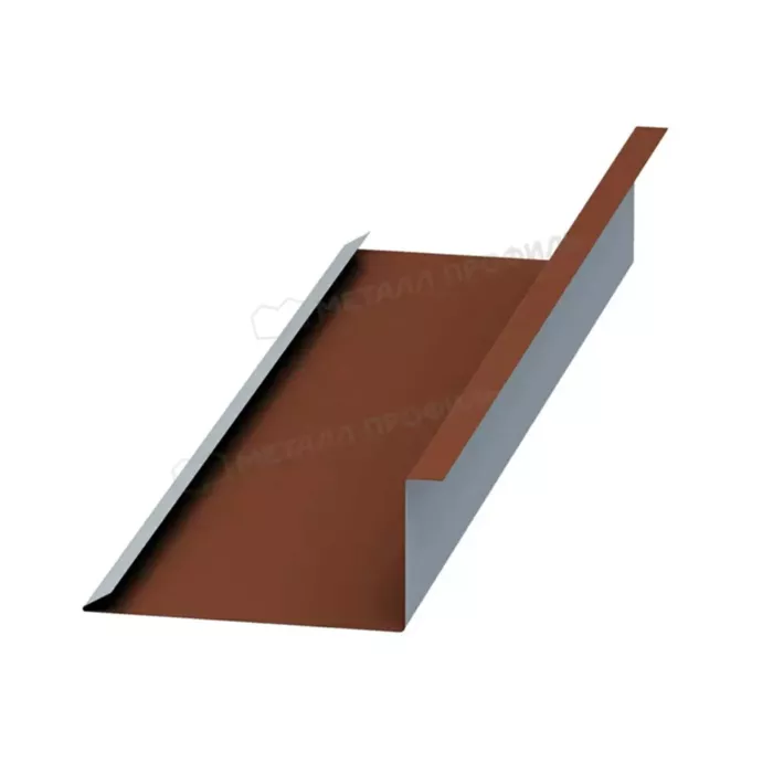 Купить планка металлпрофиль примыкания нижняя norman 0,5 мм 122х250 (2м) 		 коричневая медь