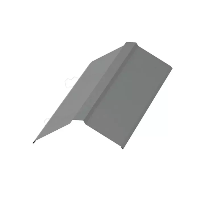Купить конек металлпрофиль плоский полиэстр 0,45 мм 120x120 (2м) белый алюминий