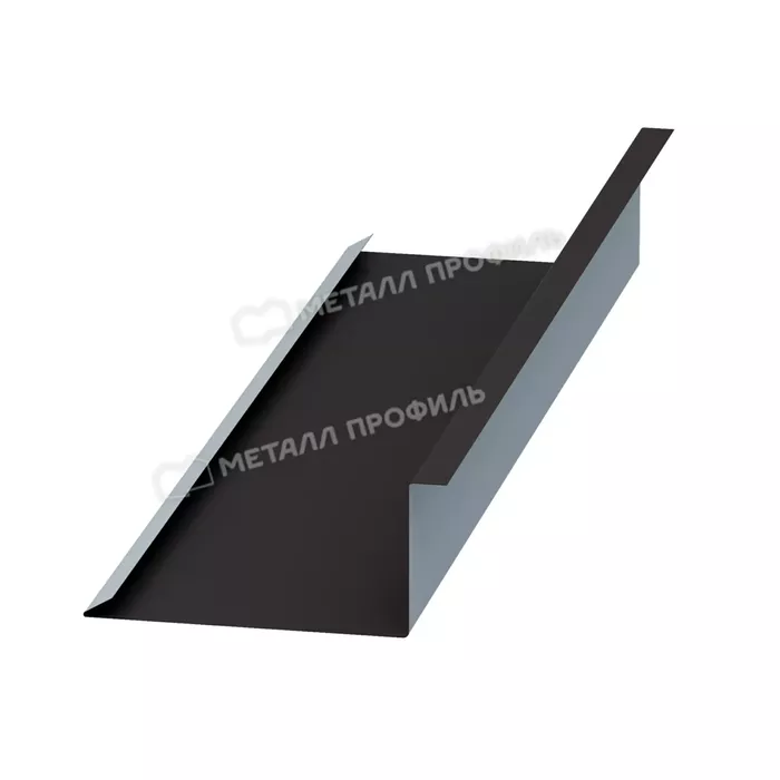 Купить планка металлпрофиль примыкания нижняя valori 0,5 мм 250х122 (2м)  темно-коричневый