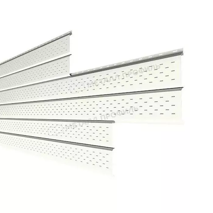 Купить металлический софит металлпрофиль l-брус xl (14*335) purman 0,5мм чистый белый