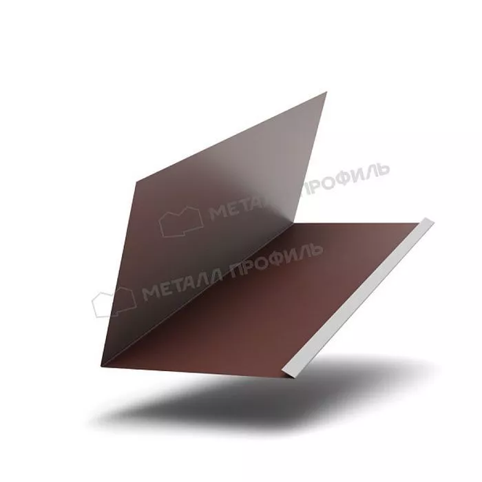Купить планка примыкания верхняя к трубе fastclick purman 0,5 мм (250*240) (2м) темно-коричневый